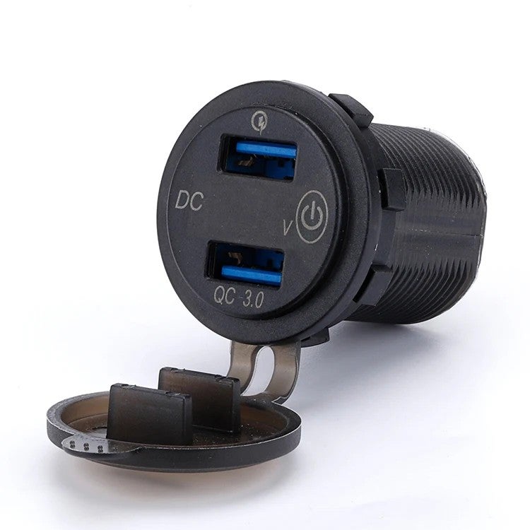 Bluejw High Quality Classic Design Quick Charge 3.0 Car Charger Adapter - Dual USB Ports, Touch Control - Portable Automobile Charger - Image 2